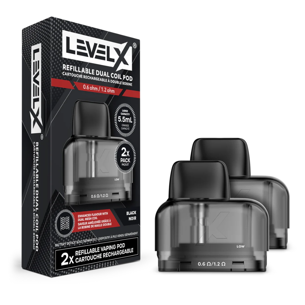 Level X Reﬁllable Dual Coil Pod 5.5mL 0.6/1.2ohm [CRC Version]